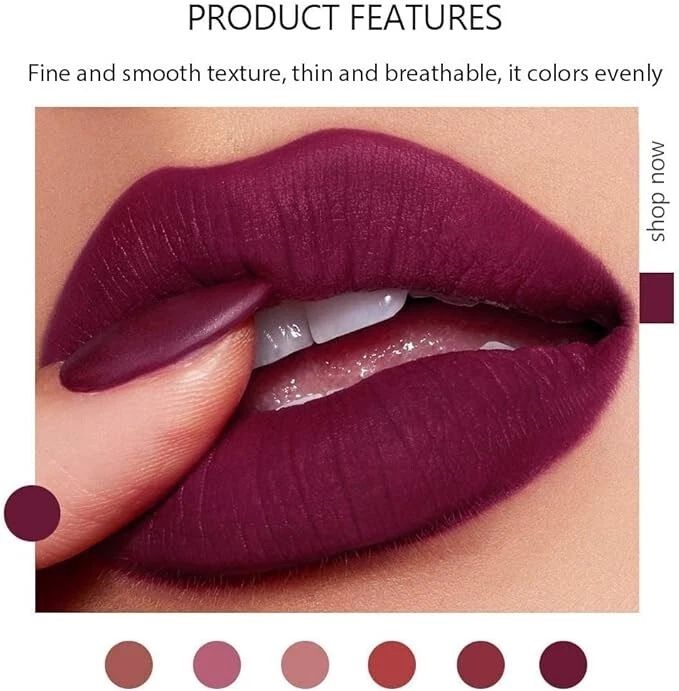 Handaiyan 6 Piece Matte Liquid Lipstick Set – Waterproof Long Lasting Velvet Nude