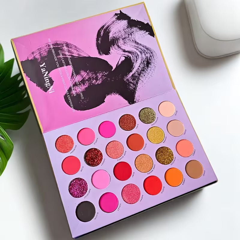 72-Color Women's 3-Tier Shimmer Matte Eyeshadow Palette Book with Multi-Color Base/Transition/Mixable Shades Suitable for Daily Makeup, Parties, Festivals, Gift for Dance Events & Professional Blending Palette