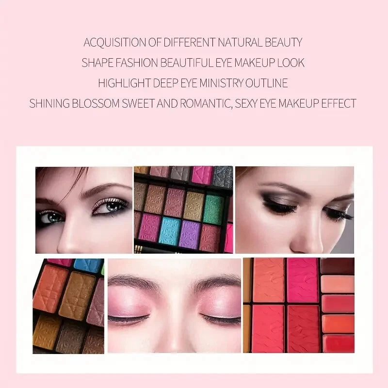 All-in-One Professional Makeup Kit – Eyeshadow, Blush, Lip Color & Face Powder Set