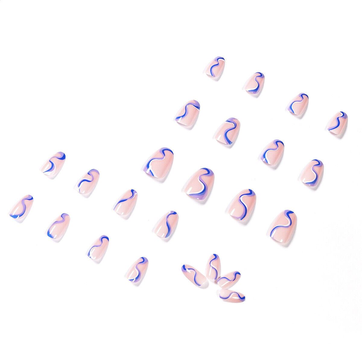 Set of nail art designs on a white background