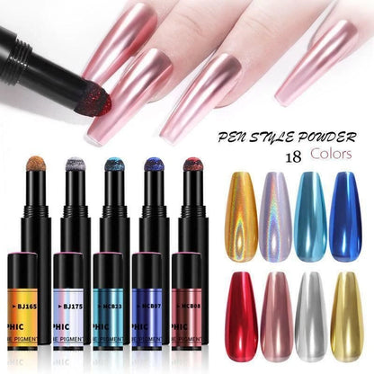Chrome Nail Powder Pen for Gel Nails | Mirror Effect Pigment