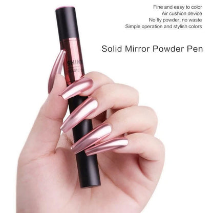 Chrome Nail Powder Pen for Gel Nails | Mirror Effect Pigment