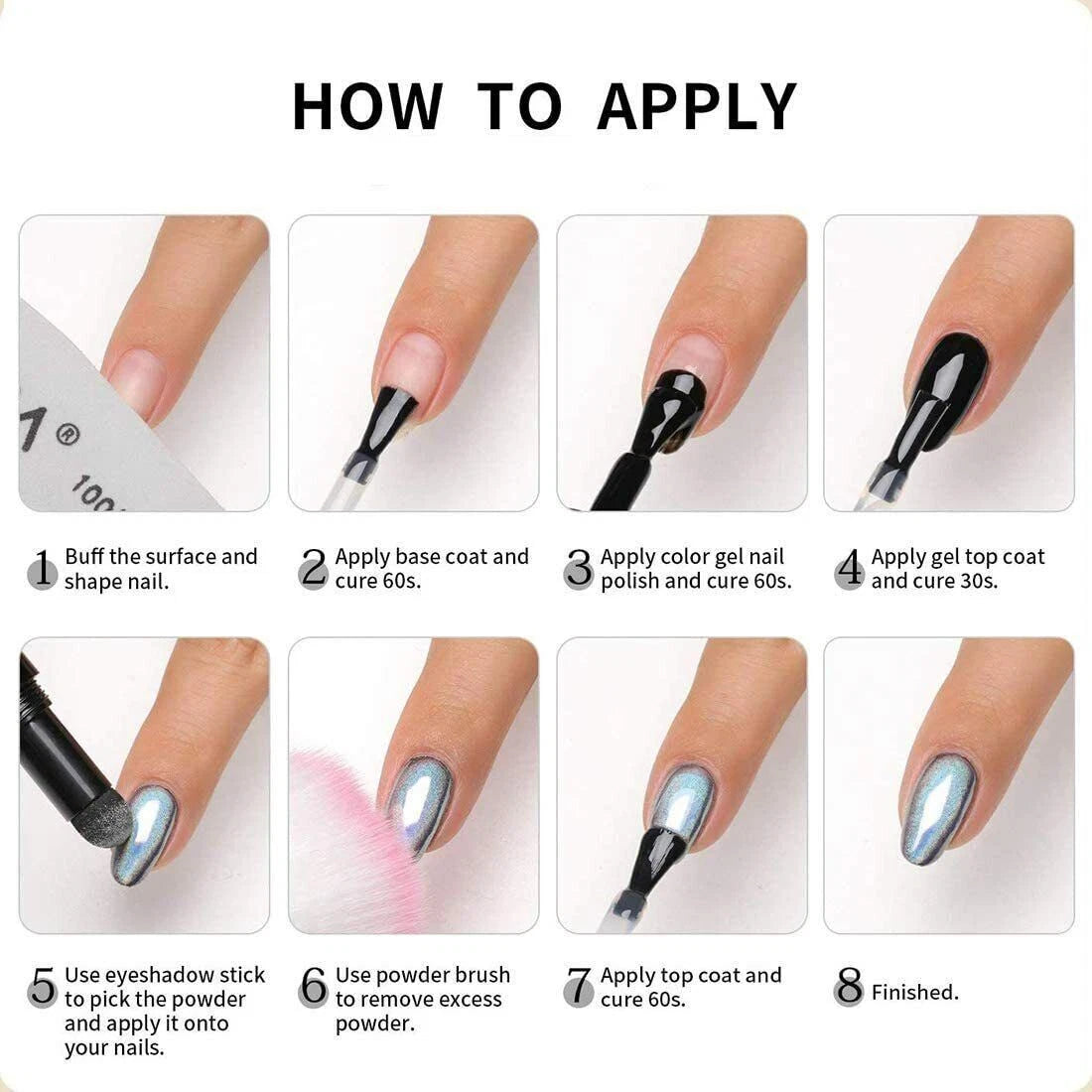 Chrome Nail Powder Pen for Gel Nails | Mirror Effect Pigment