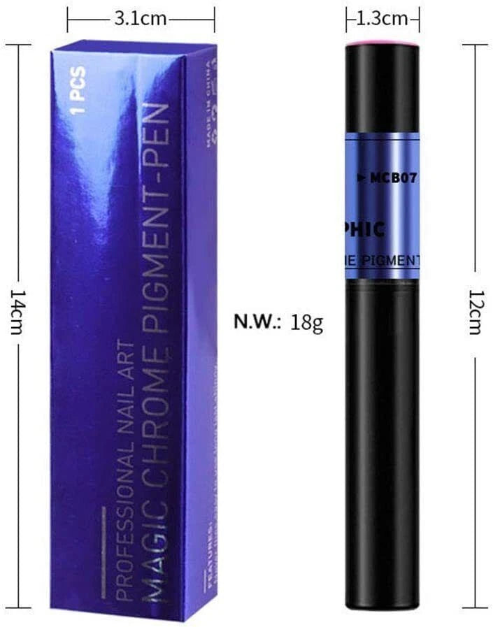 Chrome Nail Powder Pen for Gel Nails | Mirror Effect Pigment