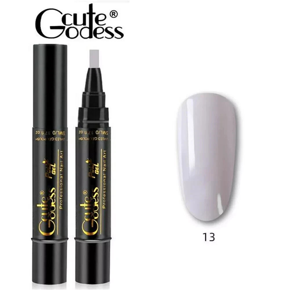3 In 1 Gel Polish Nail Art Pen One Step Gel Varnish Base Coat Pencil Manicure