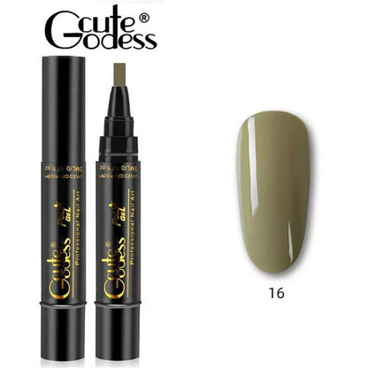 3 In 1 Gel Polish Nail Art Pen One Step Gel Varnish Base Coat Pencil Manicure