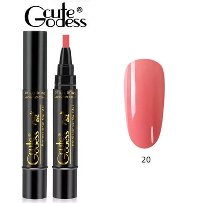 3 In 1 Gel Polish Nail Art Pen One Step Gel Varnish Base Coat Pencil Manicure
