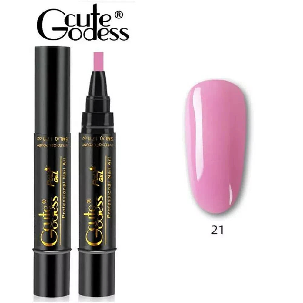 3 In 1 Gel Polish Nail Art Pen One Step Gel Varnish Base Coat Pencil Manicure