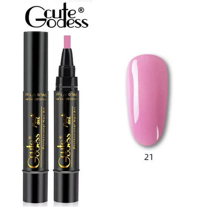 3 In 1 Gel Polish Nail Art Pen One Step Gel Varnish Base Coat Pencil Manicure