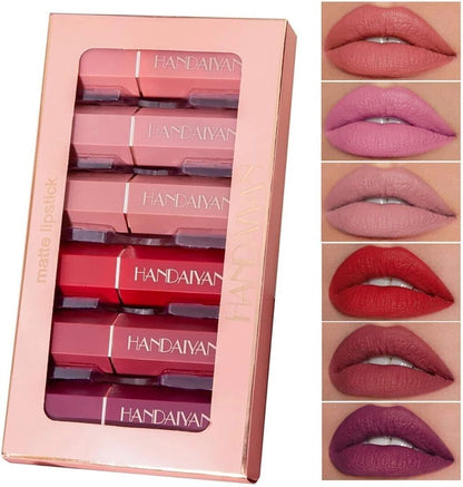 Handaiyan 6 Piece Matte Liquid Lipstick Set – Waterproof Long Lasting Velvet Nude