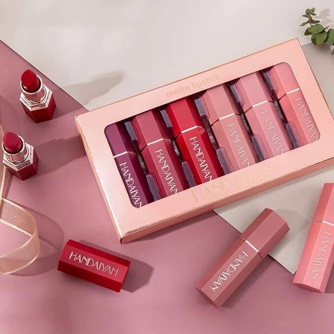 Handaiyan 6 Piece Matte Liquid Lipstick Set – Waterproof Long Lasting Velvet Nude