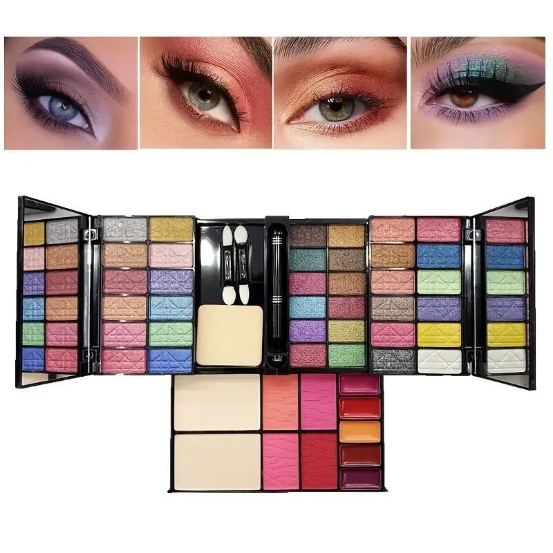 All-in-One Professional Makeup Kit – Eyeshadow, Blush, Lip Color & Face Powder Set
