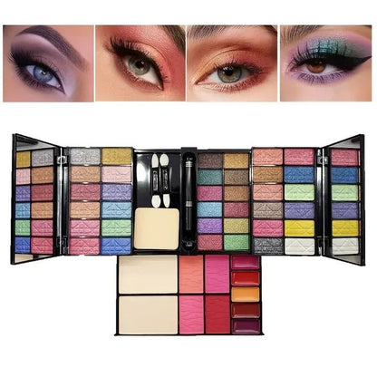 All-in-One Professional Makeup Kit – Eyeshadow, Blush, Lip Color & Face Powder Set