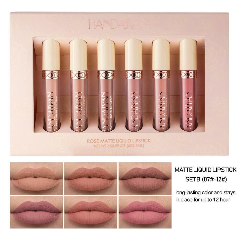 Handaiyan Matte Liquid Lipstick Set – 12 Long Lasting Waterproof Nude, Pink & Red Lipstick Collection