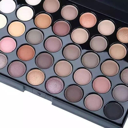 Makeup palette with various shades of eyeshadows