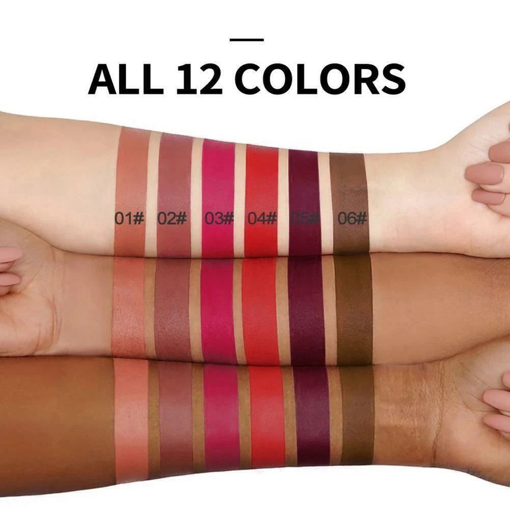 Handaiyan Matte Liquid Lipstick Set – 12 Long Lasting Waterproof Nude, Pink & Red Lipstick Collection