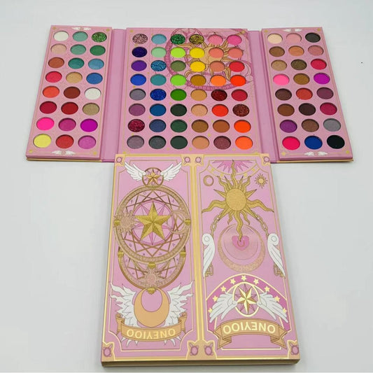 96 colour eyeshadow palette open shimmer matte sequin swatches