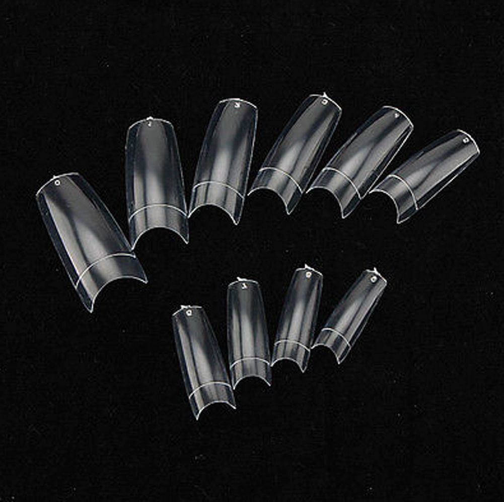 500Pc False Nail Tips | French Acrylic, 10 Sizes for DIY