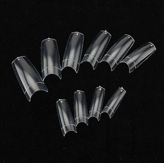 500Pc False Nail Tips | French Acrylic, 10 Sizes for DIY