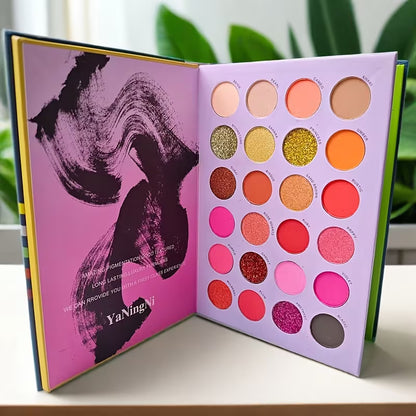 72-Color Women's 3-Tier Shimmer Matte Eyeshadow Palette Book with Multi-Color Base/Transition/Mixable Shades Suitable for Daily Makeup, Parties, Festivals, Gift for Dance Events & Professional Blending Palette