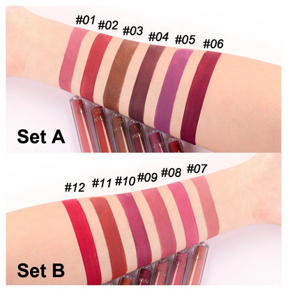 HANDAIYAN Matte Liquid Lip Gloss 2 Set – 6 Pack,  – Long Lasting Waterproof Velvet Lip Gloss Collection