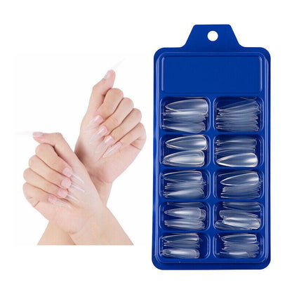 100 Pcs Stiletto Matte Full Cover Fake Nails | Extra Long Pointy Press-On Set