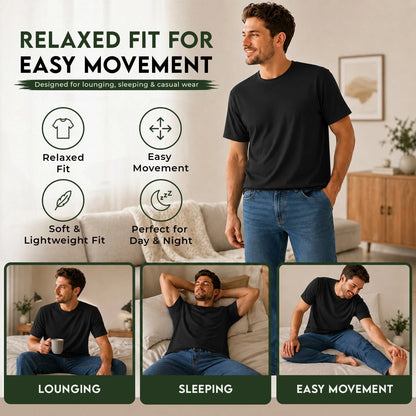 Men's 5-Pack Plain Black T-Shirts | 100% Cotton Crew Neck Tees