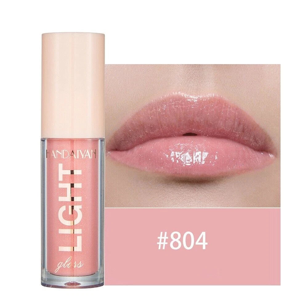 Lip gloss with a close-up of lips wearing the product, featuring the brand 'HANDAIYAN'.