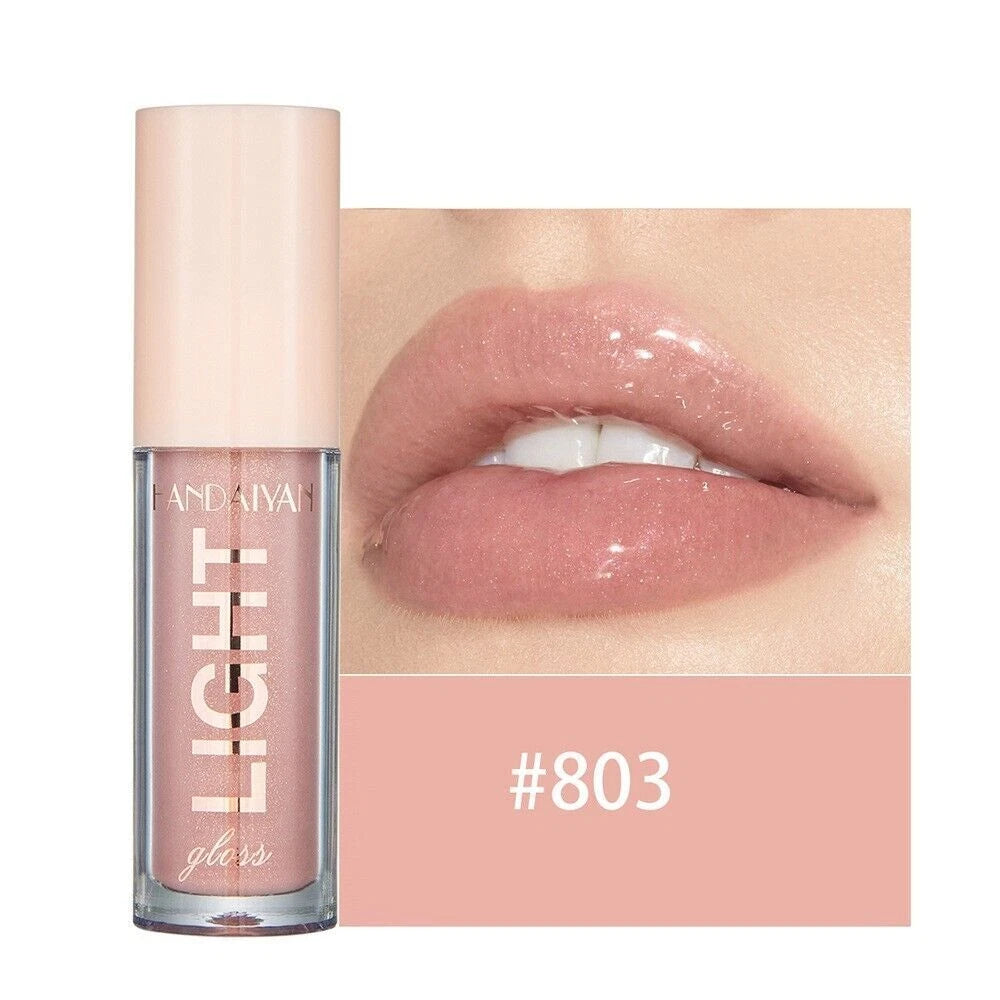 Lip gloss with a close-up of lips wearing the same shade, brand 'LANEIGE' visible.