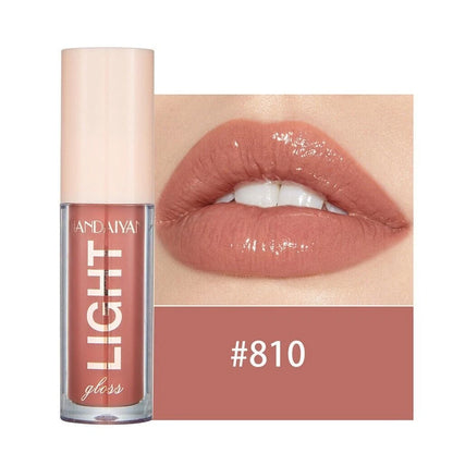 Lip gloss with a close-up of lips wearing the color, brand 'HANDAIYA' visible.