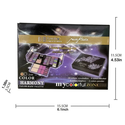 All-in-One Professional Makeup Kit – Eyeshadow, Blush, Lip Color & Face Powder Set