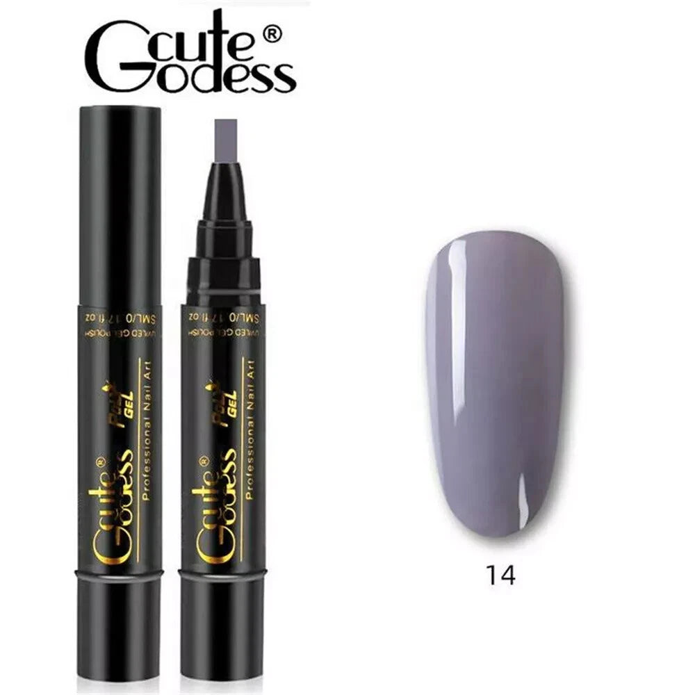 3 In 1 Gel Polish Nail Art Pen One Step Gel Varnish Base Coat Pencil Manicure